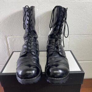 Corcoran Black Leather Military Jump Combat Boots Cap Toe Lace up Men's Size 9 D